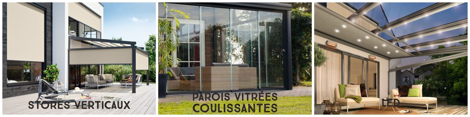 Les options sur votre pergola bioclimatique alu ou à toit vitré avec Komilfo