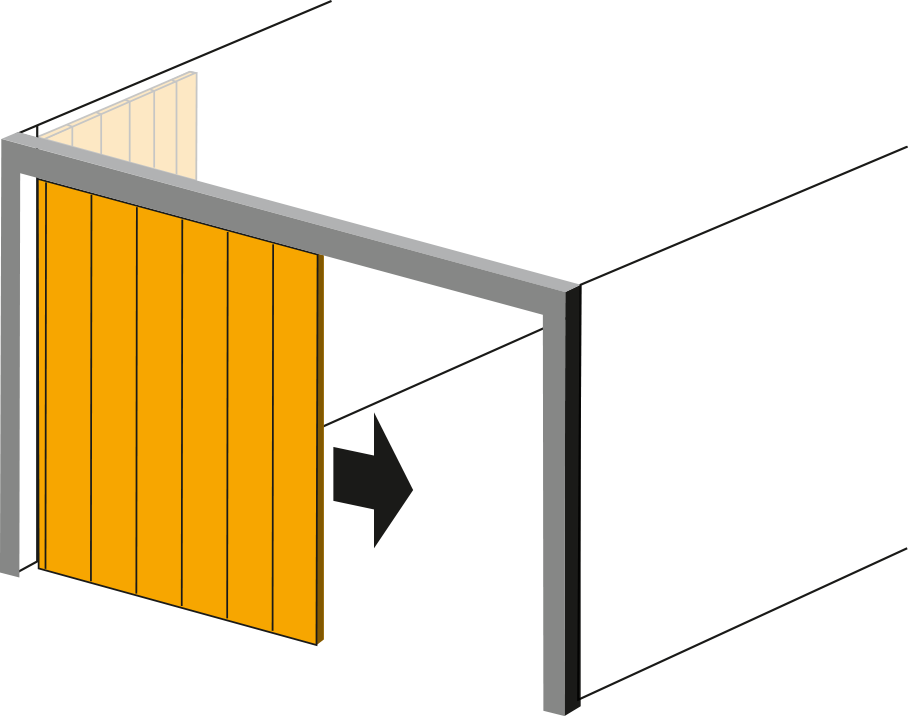 Porte de garage sectionnelle latérale