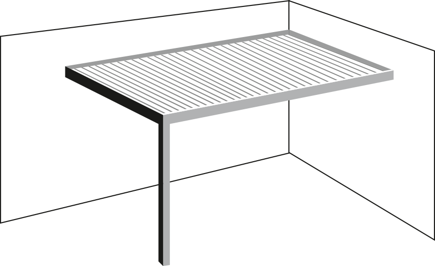 Pergola adossée à deux murs