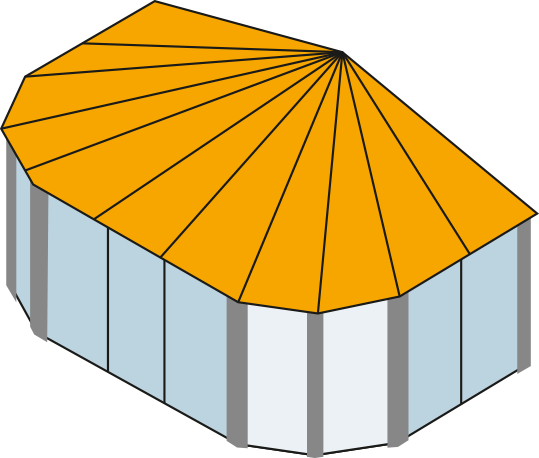 Véranda 7 pans soleil