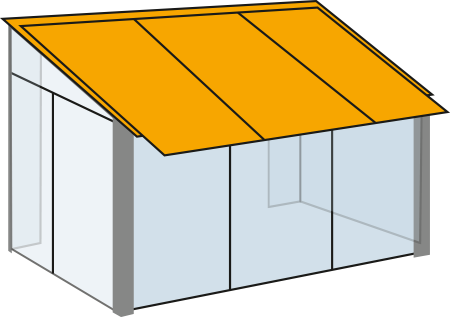 Store extérieur de toiture véranda avec avancée
