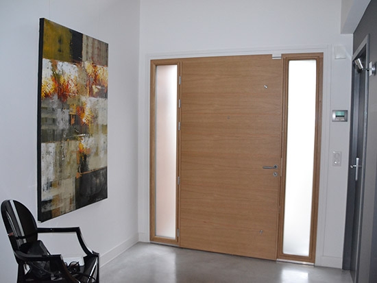 Porte d'entrée aluminium et bois