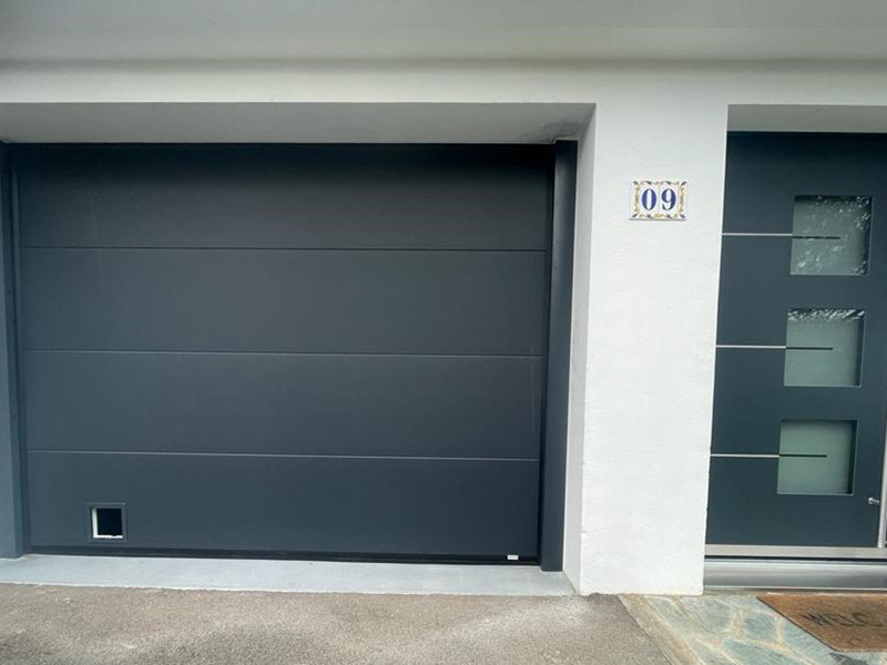 PORTE d'entrée et porte de garage aluminium assorties