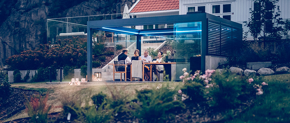 Pergola éclairage LED avec choix de couleurs