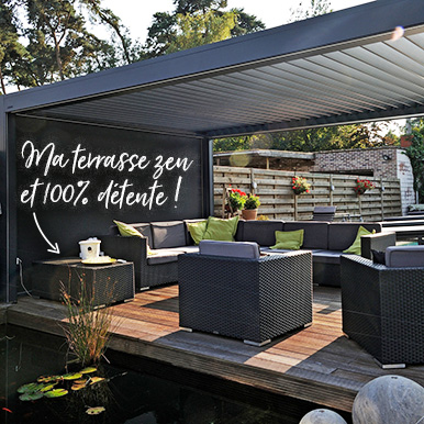 Pergola et terrasse zen et 100% détente