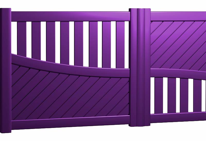 Portail battant design violet - Régnier Fermetures - Komilfo Castres