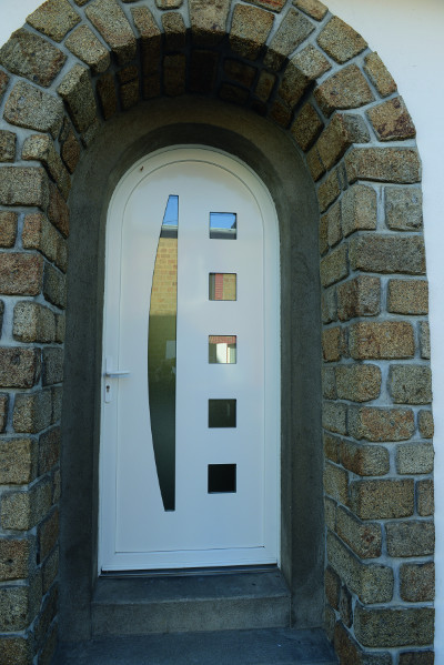 Porte d'entrée contemporaine PVC