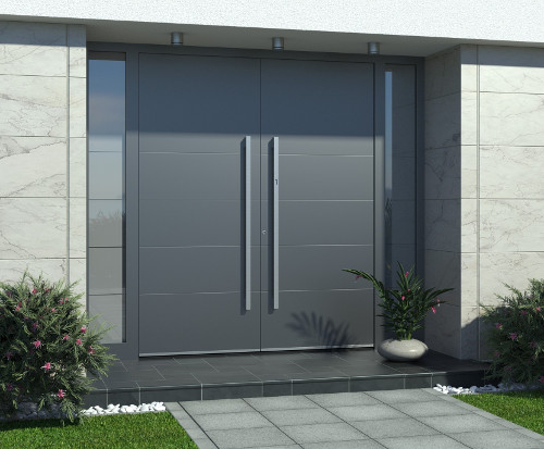 Porte d'entrée à double vantaux sur-mesure Komilfo
