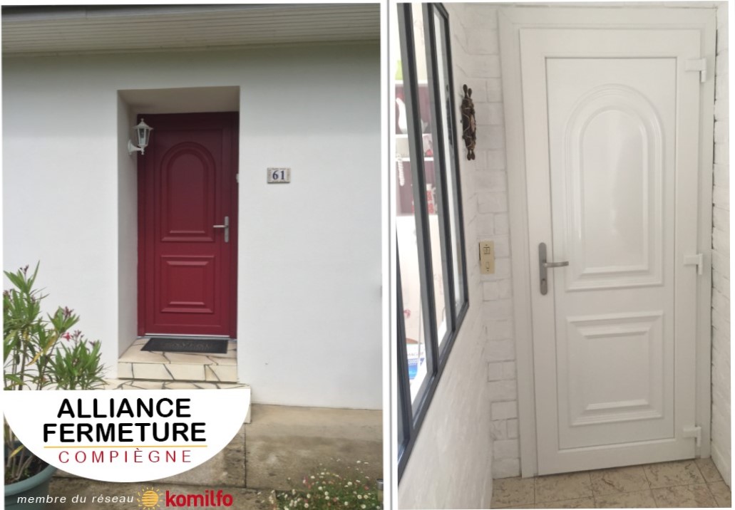 porte d'entrée mixte PVC et alu